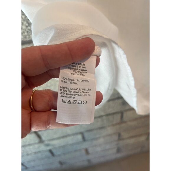 J.Crew White Relaxed Linen Button-Up Shirt XLT - Picture 9 of 9